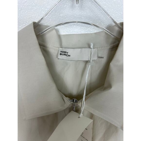 Tory Burch NWT Poplin Polo Dress Pale Sandstone Sz 14 Quiet Luxary Preppy - Picture 7 of 13